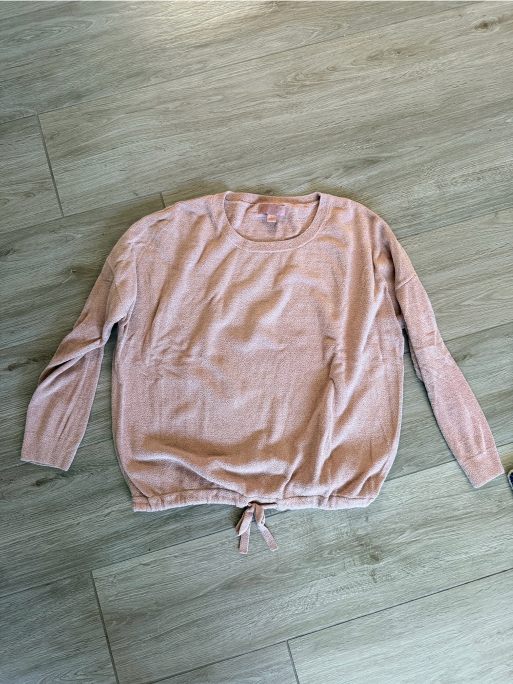 Barefoot Dreams Blush Pink Knit Drawstring Hem Top